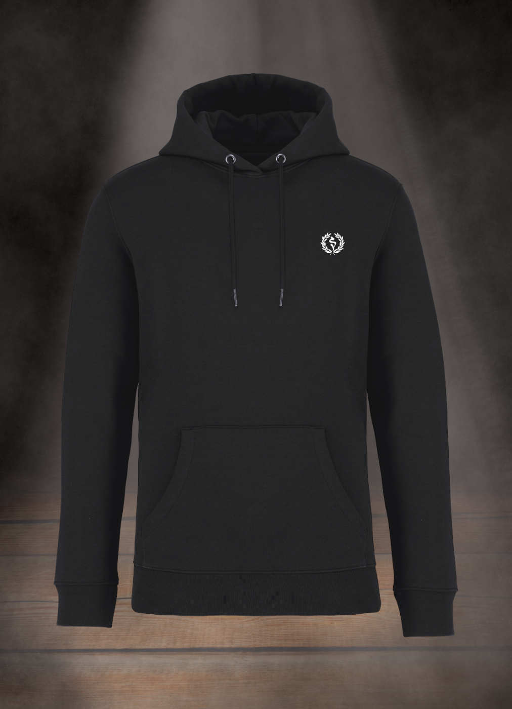 BESTICKTER HERREN HOODIE #LAUREL BRANCH WHITE