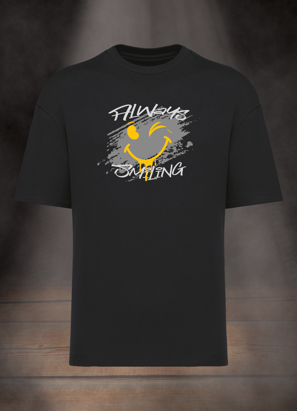 OVERSIZE T-SHIRT 300gr. #ALWAYS SMILING