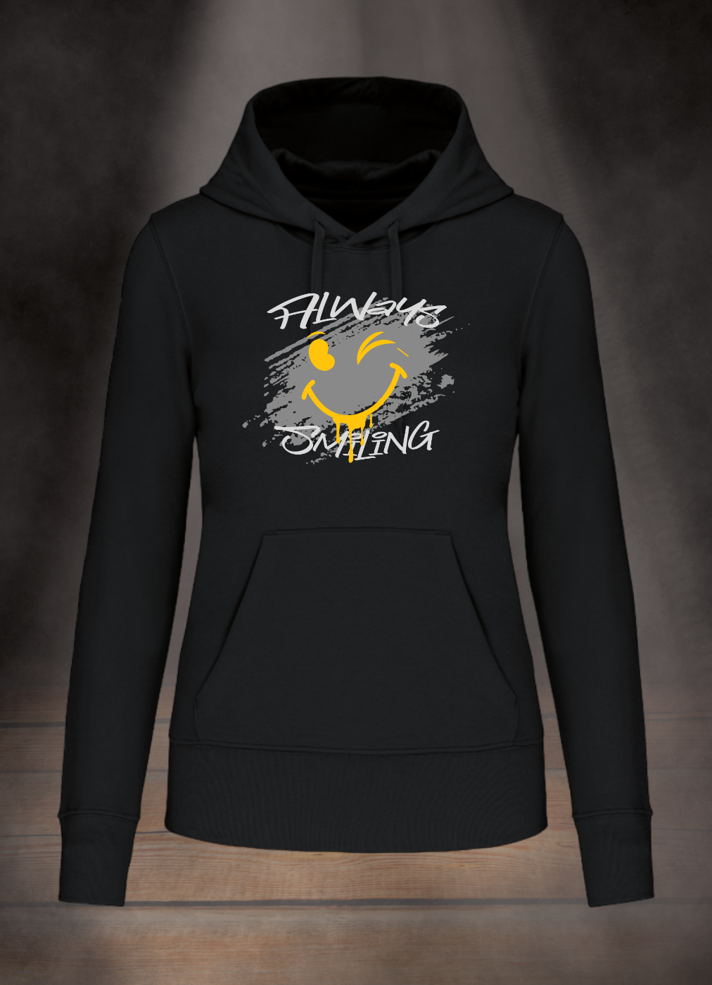 DAMEN HOODIE #ALWAYS SMILING