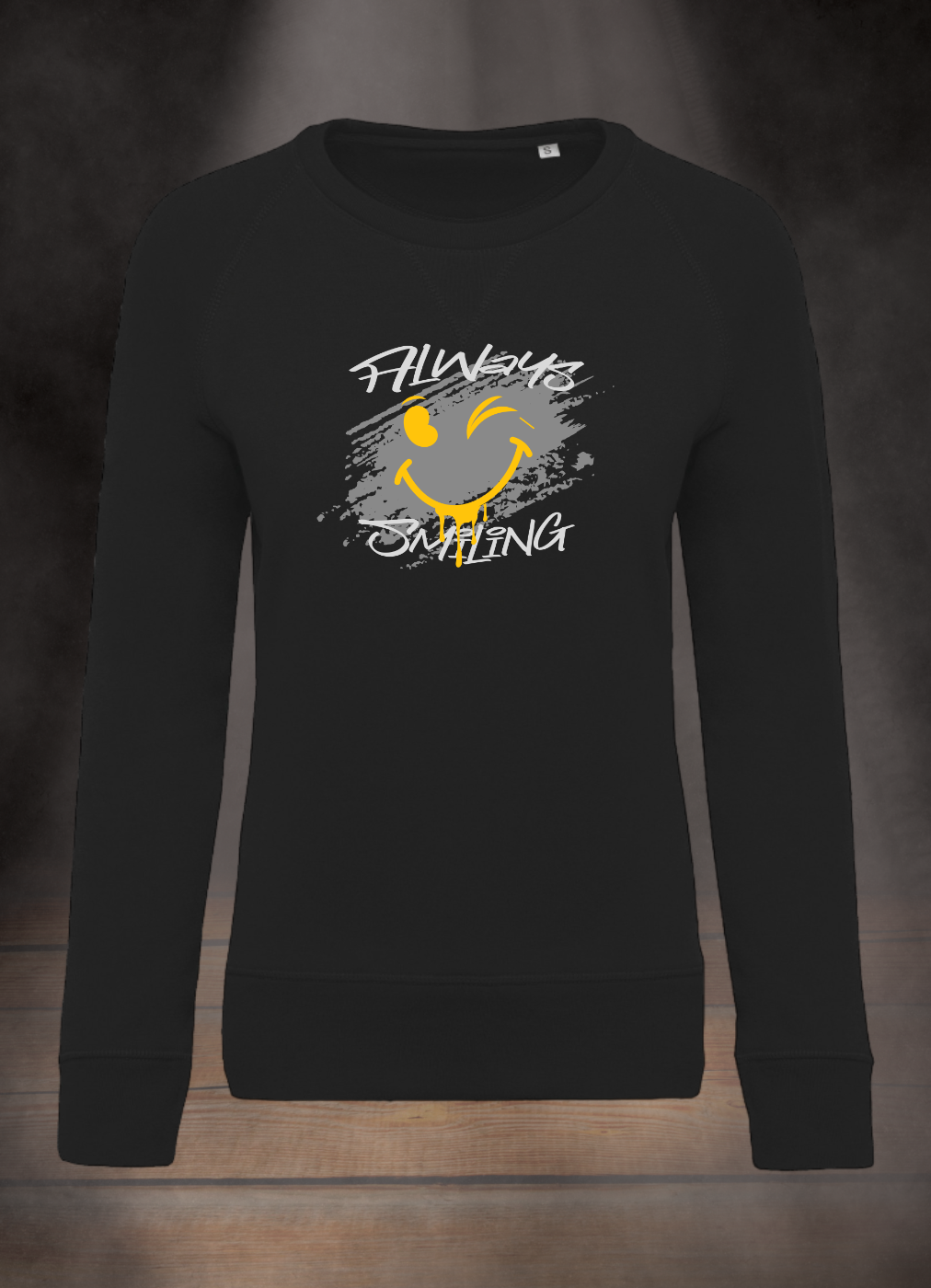 DAMEN SWEATSHIRT #ALWAYS SMILING