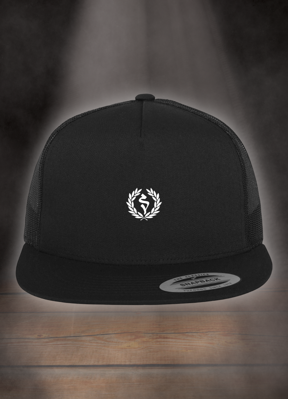 FLEXFIT TRUCKER SNAPBACK CAP #LAUREL BRANCH WHITE