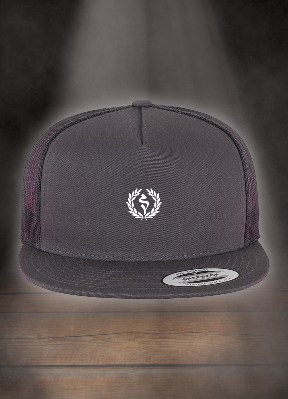 FLEXFIT TRUCKER SNAPBACK CAP #LAUREL BRANCH WHITE
