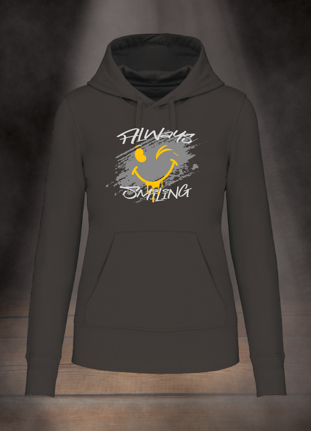 DAMEN HOODIE #ALWAYS SMILING
