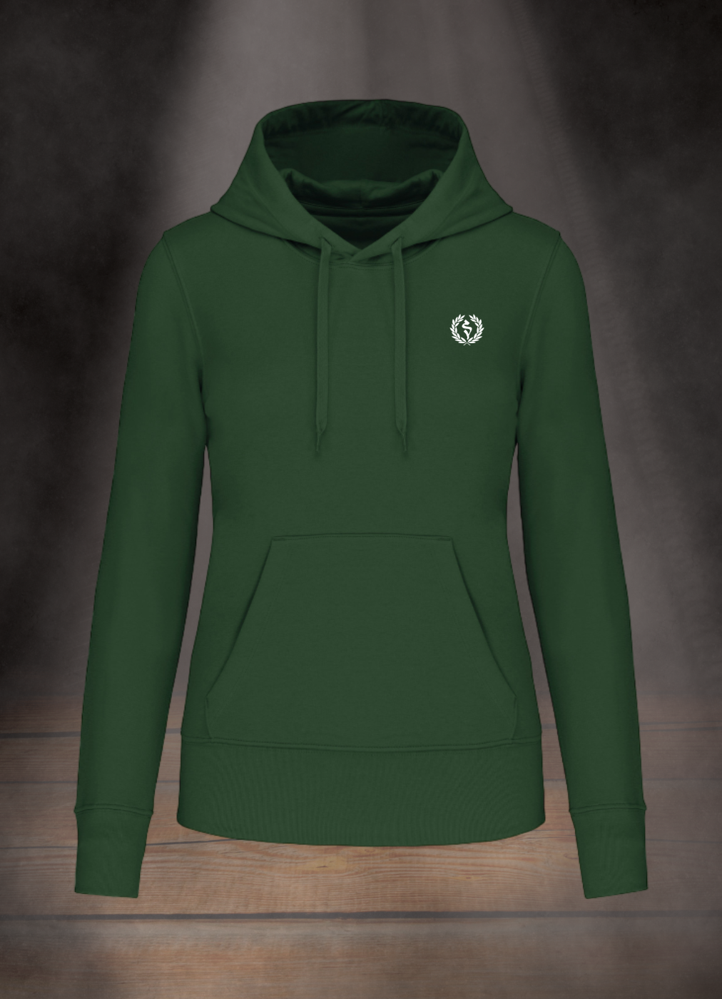 BESTICKTER DAMEN HOODIE #LAUREL BRANCH WHITE
