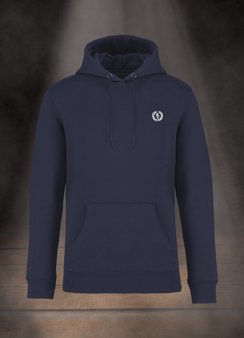 BESTICKTER HERREN HOODIE #LAUREL BRANCH WHITE