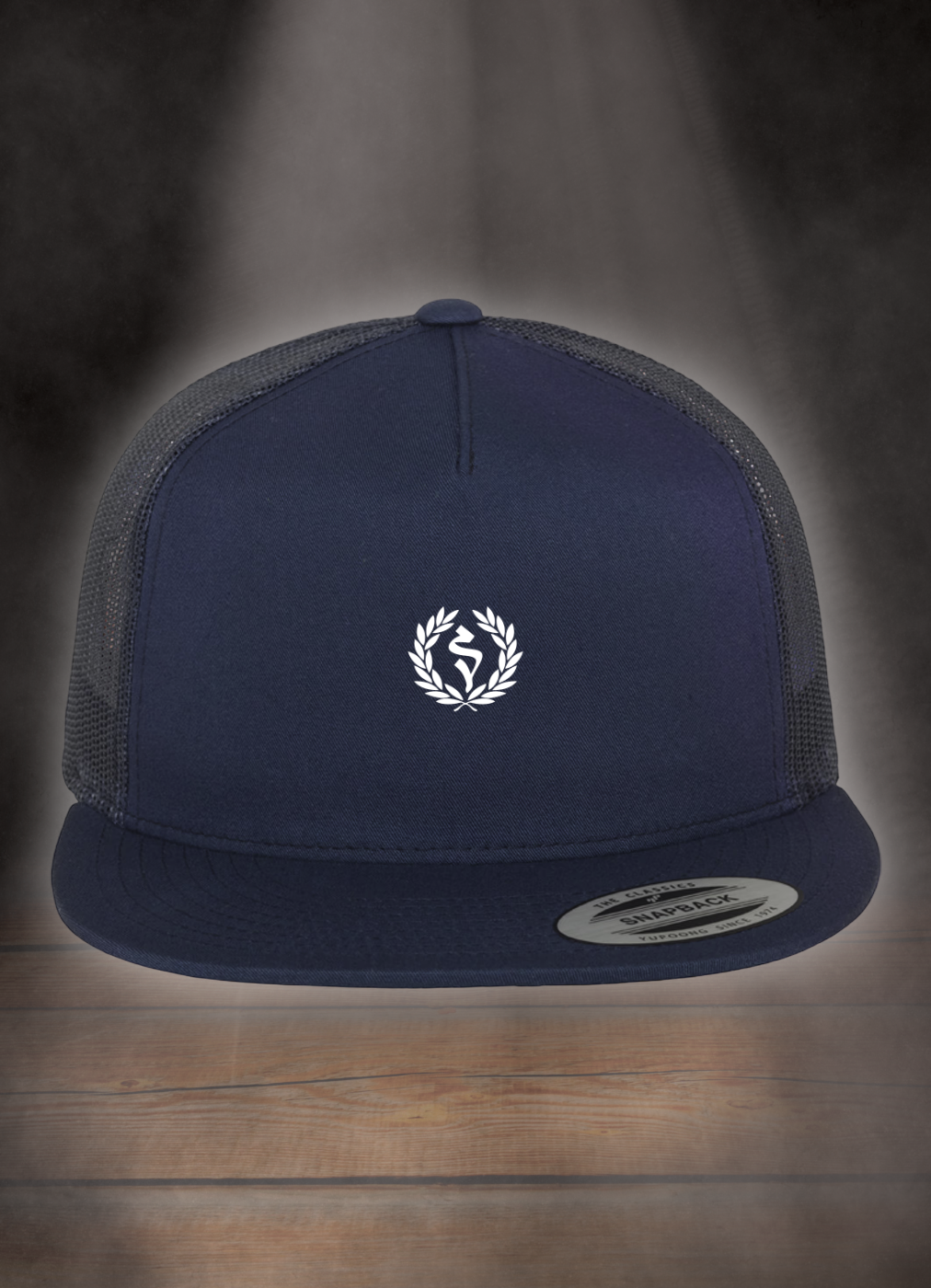 FLEXFIT TRUCKER SNAPBACK CAP #LAUREL BRANCH WHITE