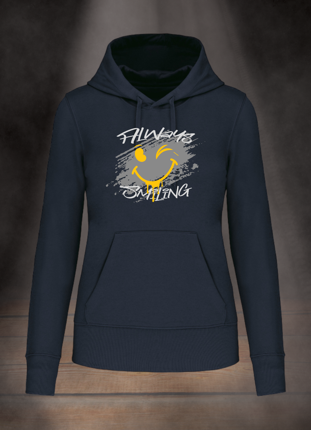 DAMEN HOODIE #ALWAYS SMILING
