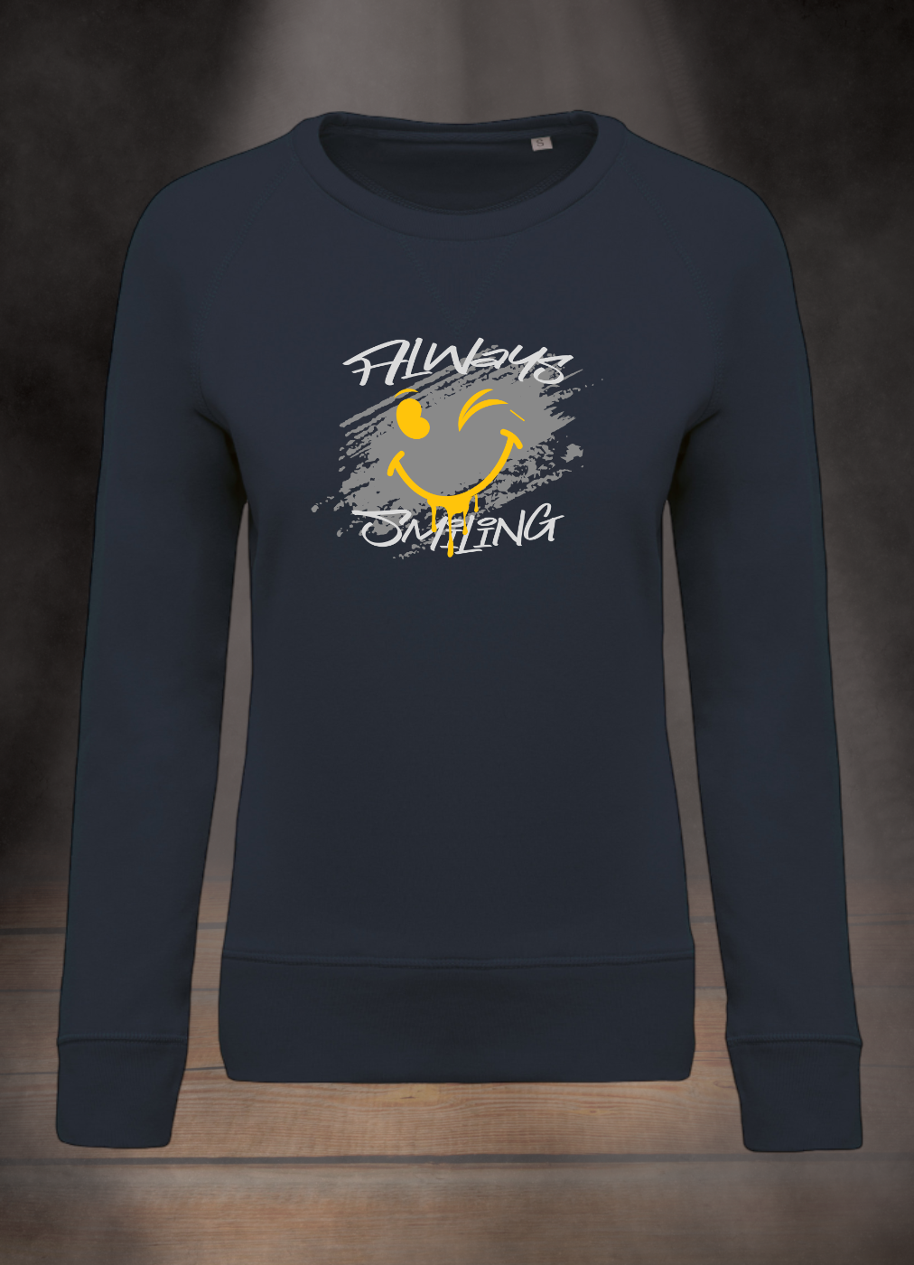 DAMEN SWEATSHIRT #ALWAYS SMILING