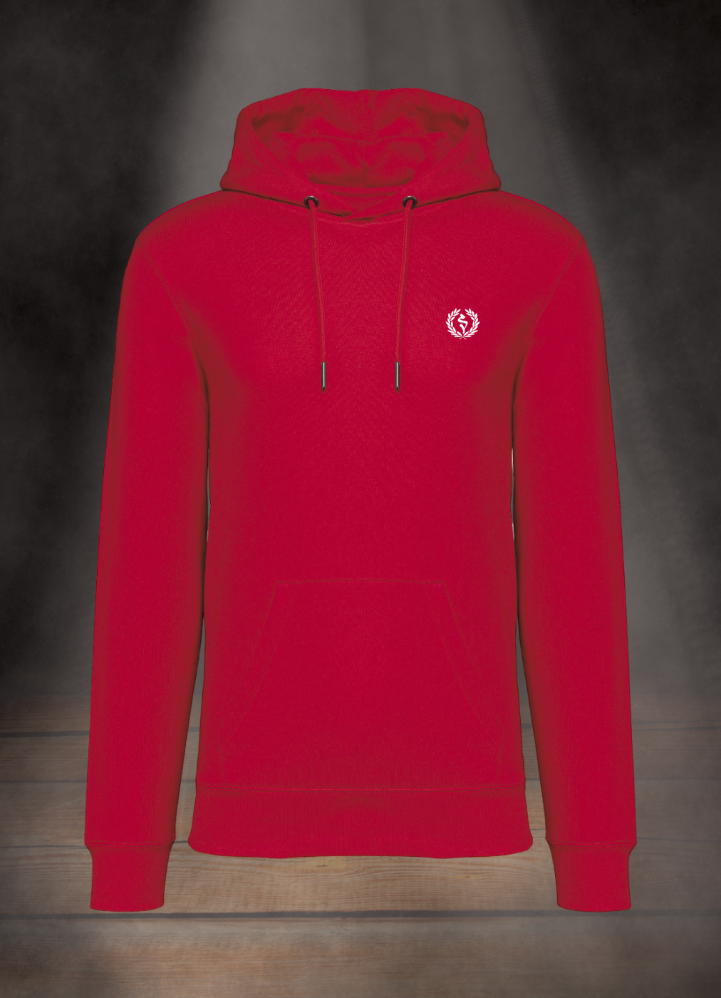 BESTICKTER HERREN HOODIE #LAUREL BRANCH WHITE