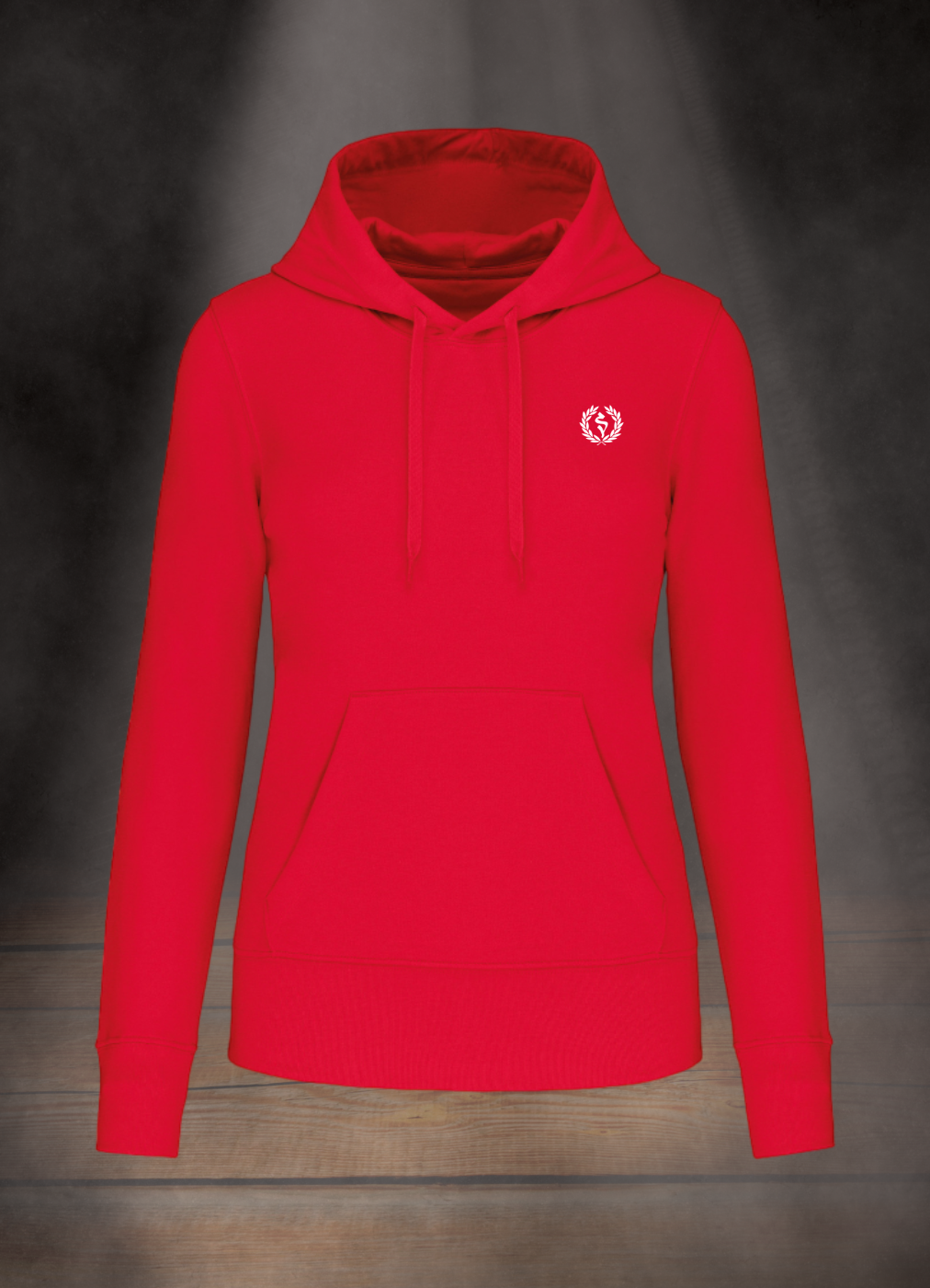 BESTICKTER DAMEN HOODIE #LAUREL BRANCH WHITE