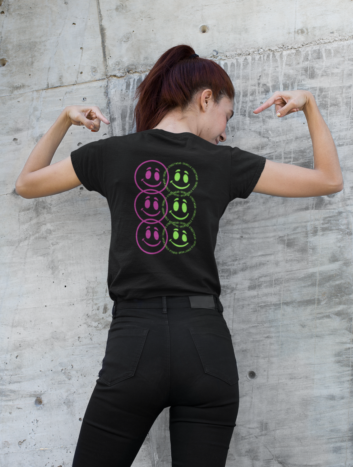 DAMEN T-SHIRT #HAPPY CIRCLES