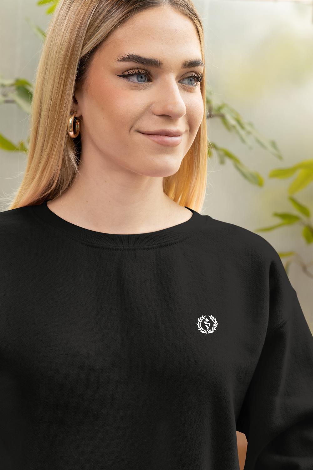 BESTICKTES DAMEN SWEATSHIRT #LAUREL BRANCH WHITE