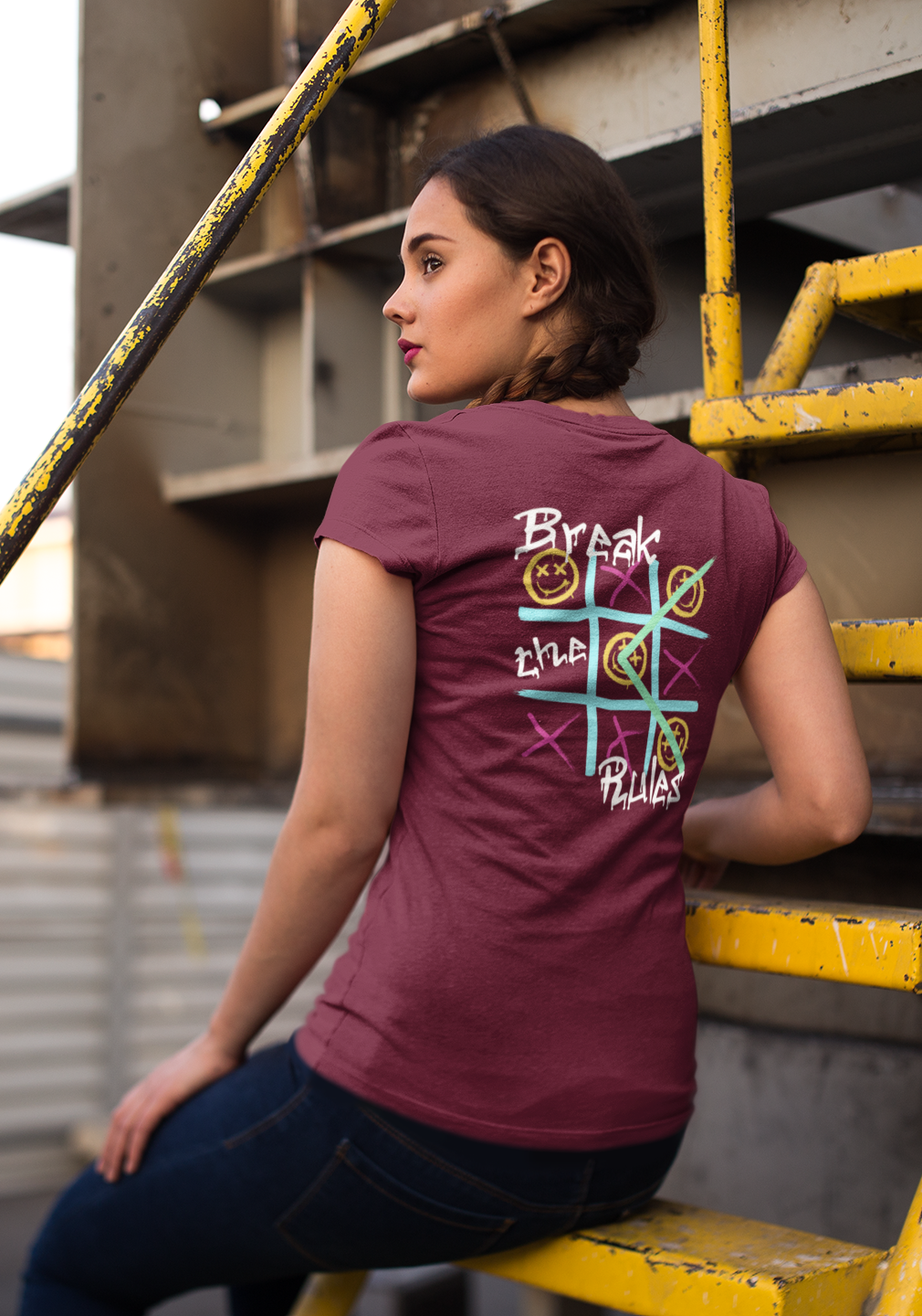 DAMEN T-SHIRT #BREAK THE RULES