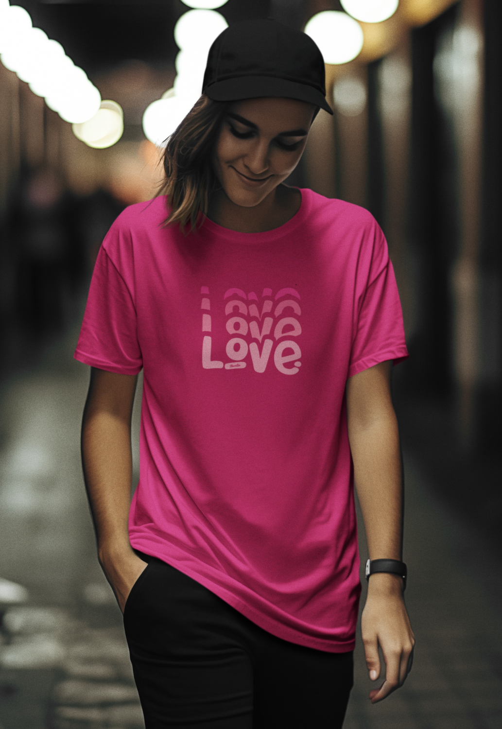 DAMEN T-SHIRT #INFINITY LOVE