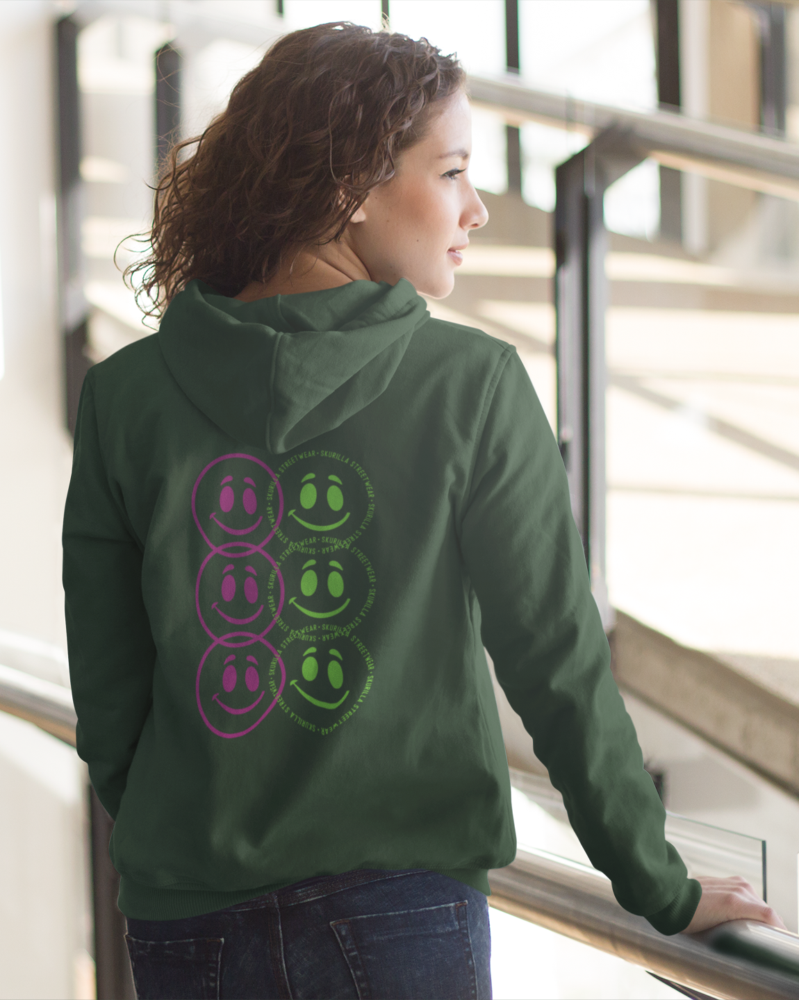DAMEN HOODIE #HAPPY CIRCLES