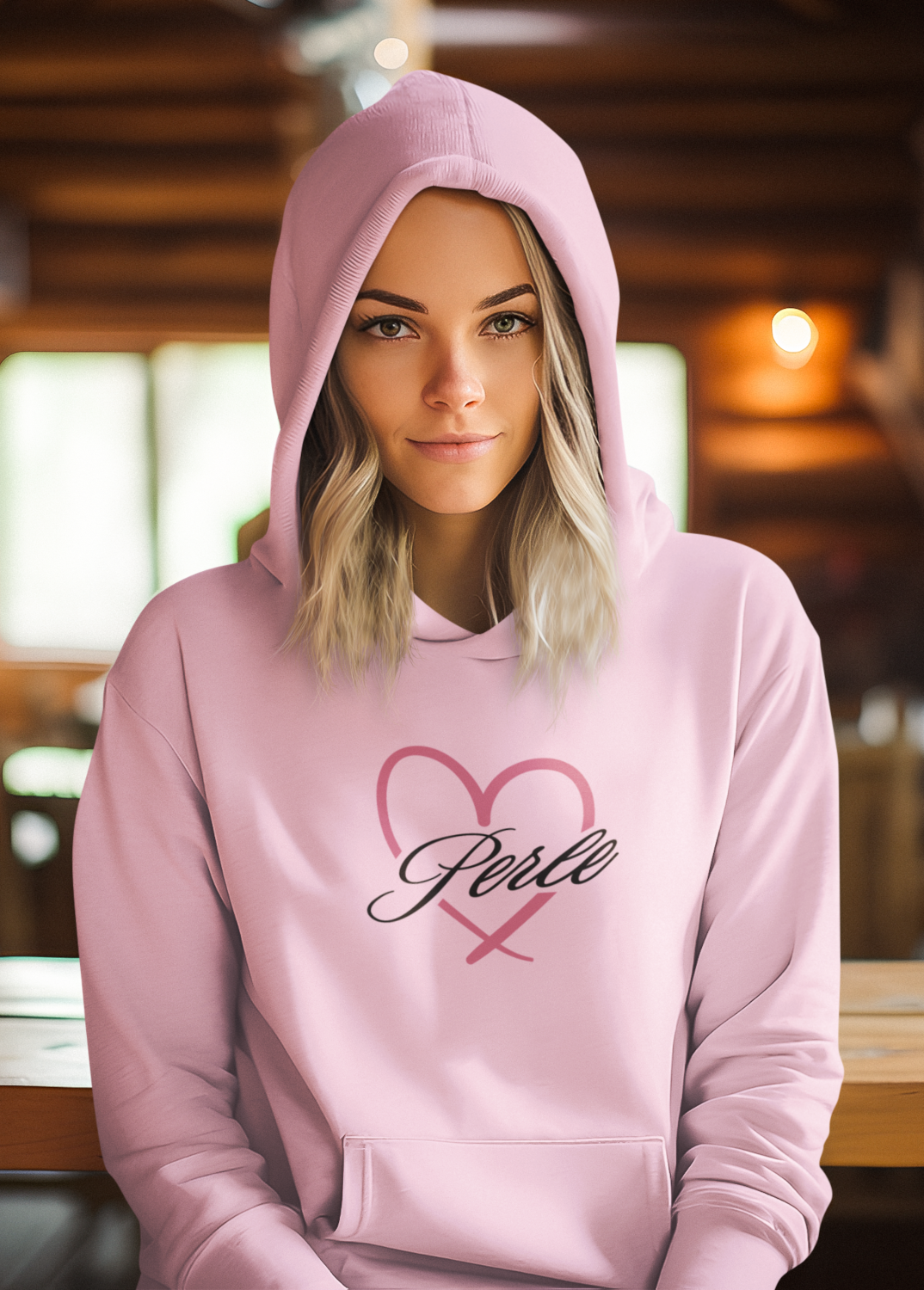 PERLE DAMEN HOODIE #HERZ