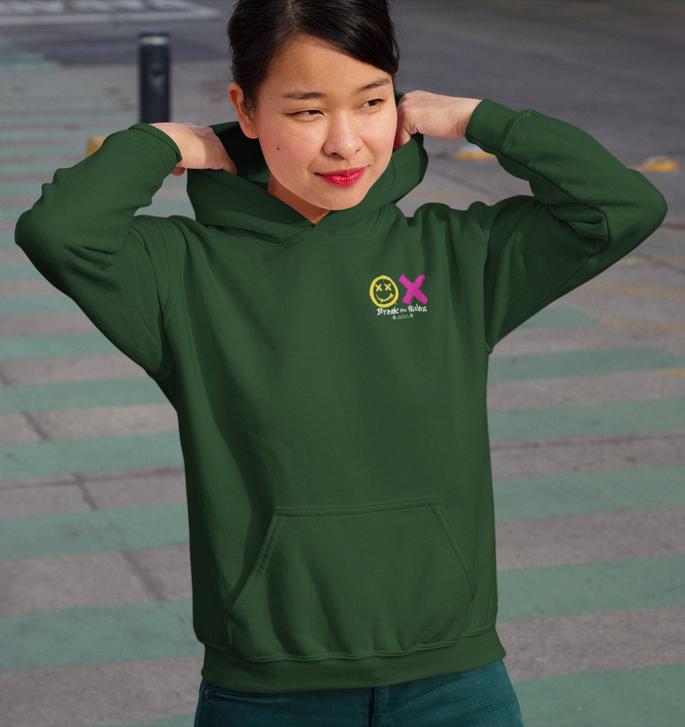 DAMEN HOODIE #BREAK THE RULES