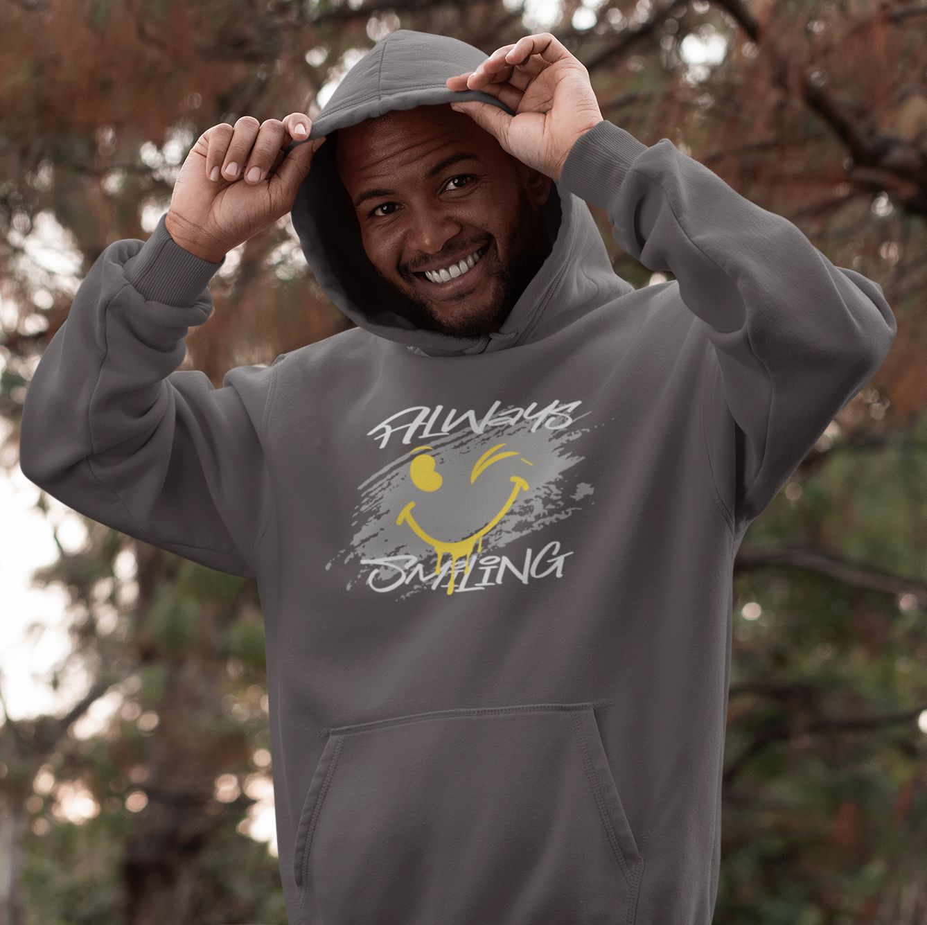 HERREN HOODIE #ALWAYS SMILING
