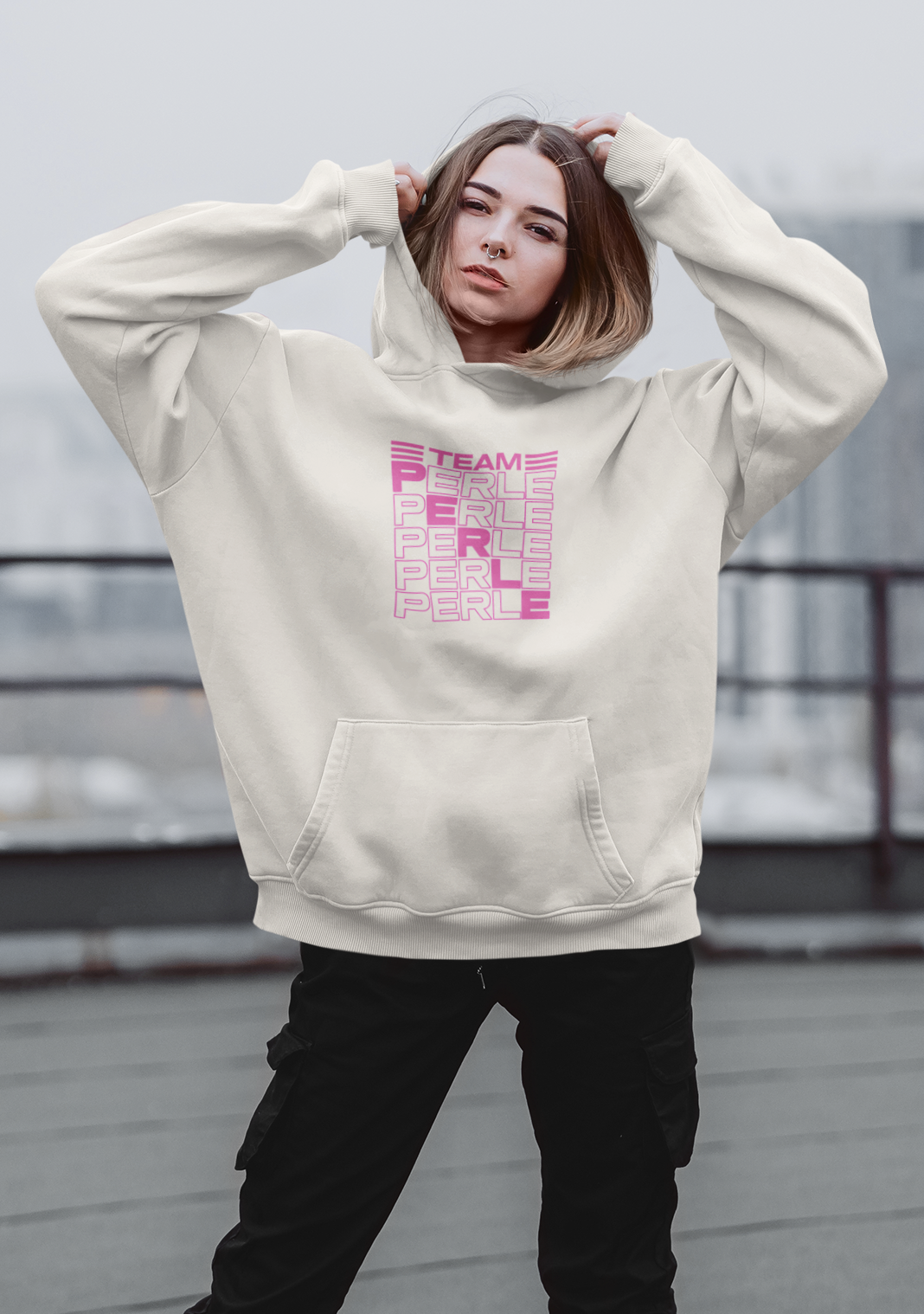 PERLE OVERSIZE HOODIE #TEAM PERLE