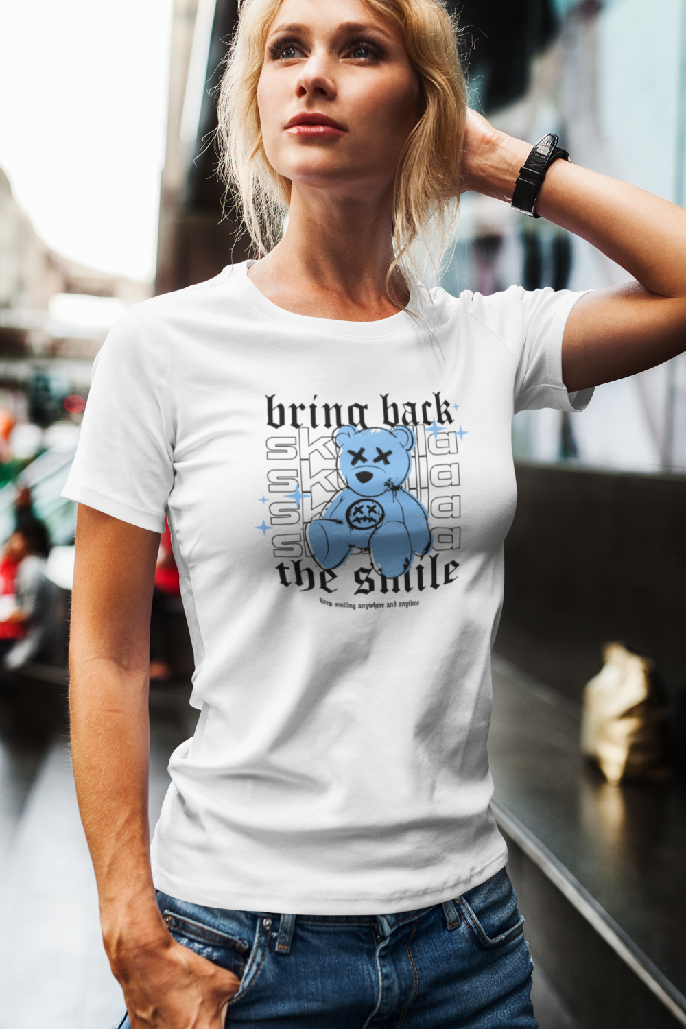 DAMEN T-SHIRT #THE SMILE