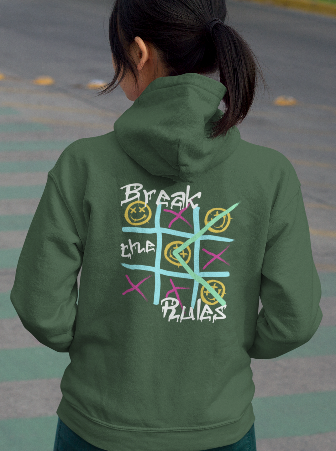 DAMEN HOODIE #BREAK THE RULES