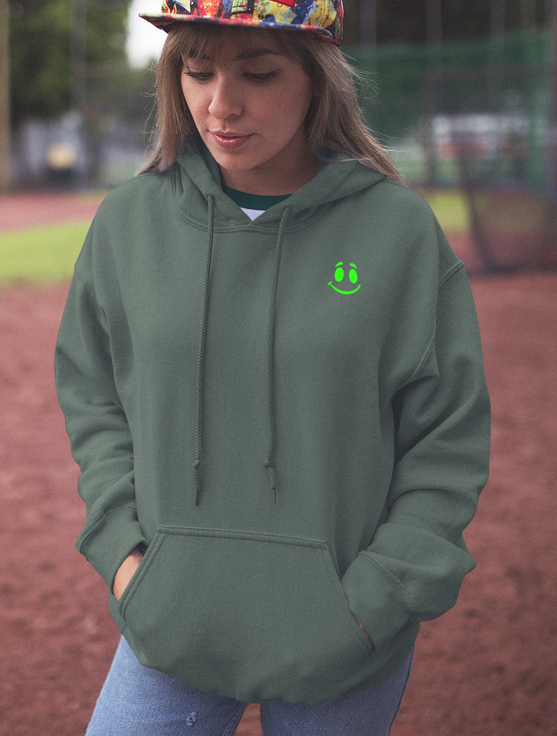 DAMEN HOODIE #HAPPY CIRCLES