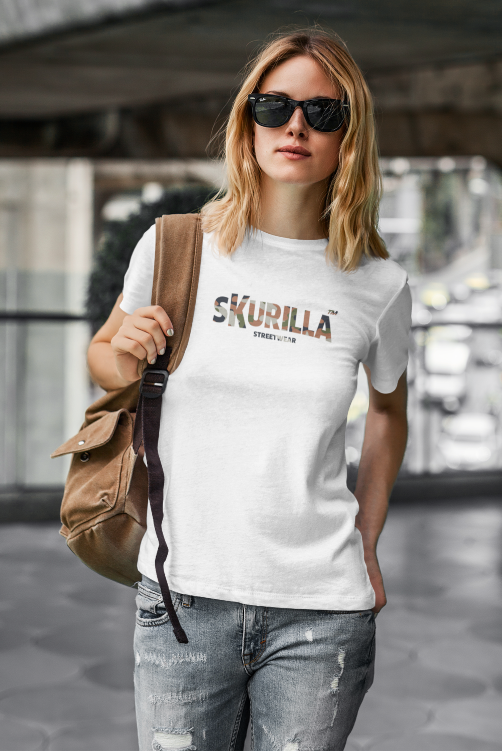 DAMEN T-SHIRT #CAMOUFLAGE