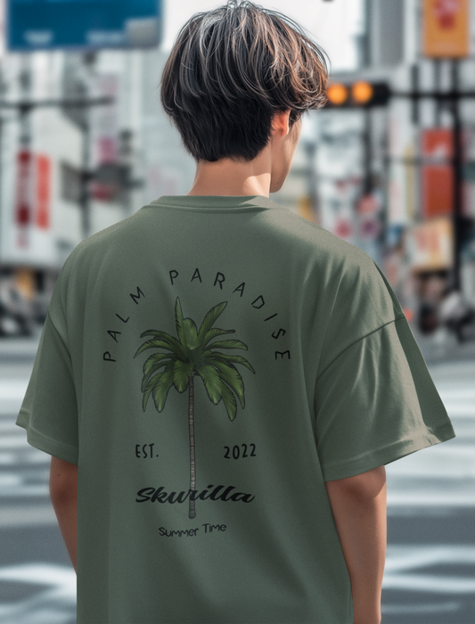 OVERSIZE T-SHIRT 220gr. #PALM PARADISE