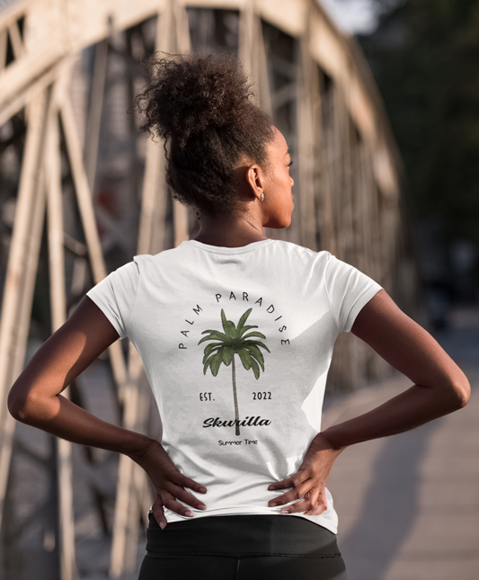 DAMEN T-SHIRT #PALM PARADISE