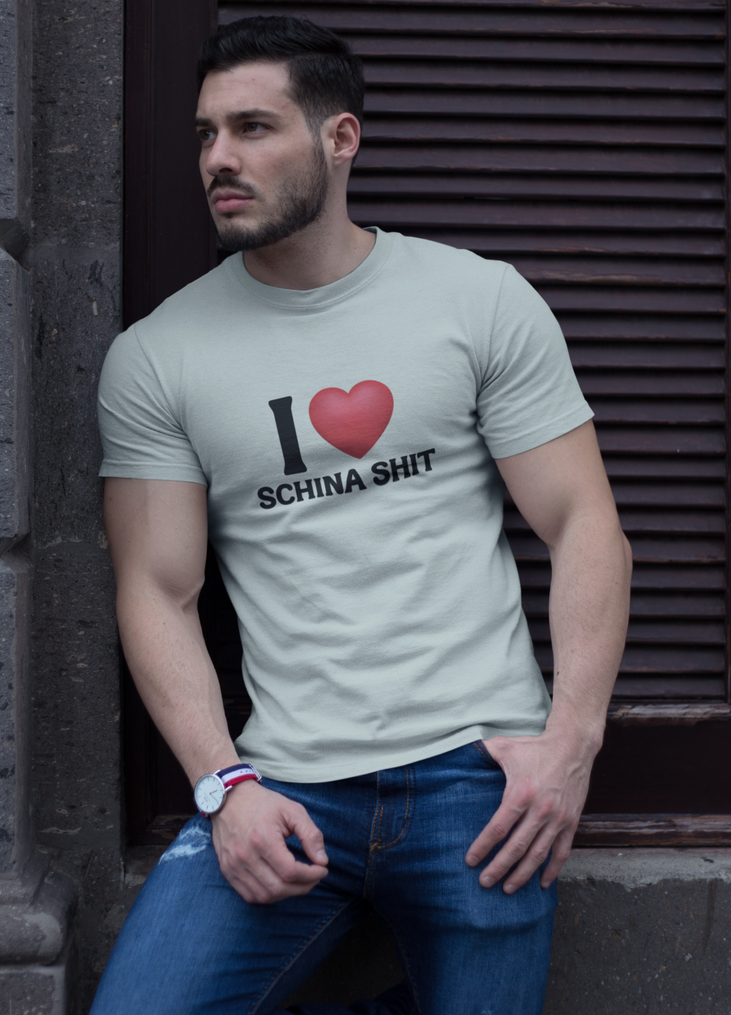 TUTICH HERREN T-SHIRT #LOVE SCHINA SHIT