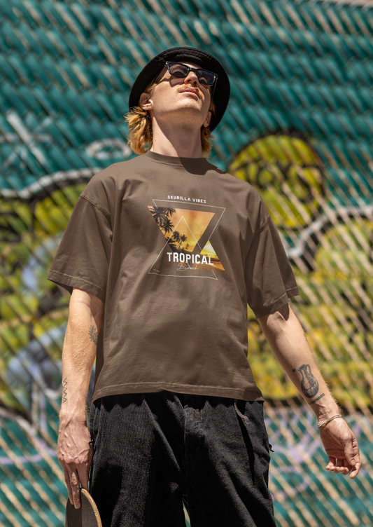 OVERSIZE T-SHIRT 220gr. #TROPICAL BEACH