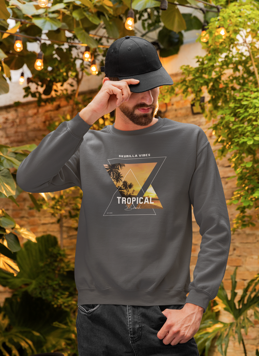 HERREN SWEATSHIRT #TROPICAL BEACH