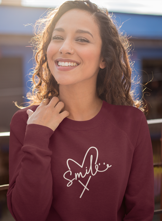 DAMEN SWEATSHIRT #HEART SMILE